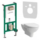 Laufen Ineolink Pro Liberty zestaw 5w1 stelaż podtynkowy i miska WC wisząca z deską wolnoopadającą biała 63739
