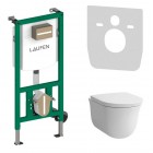 Laufen Ineolink The New Classic zestaw 5w1 stelaż podtynkowy i miska WC wisząca z deską wolnoopadającą biała 63747