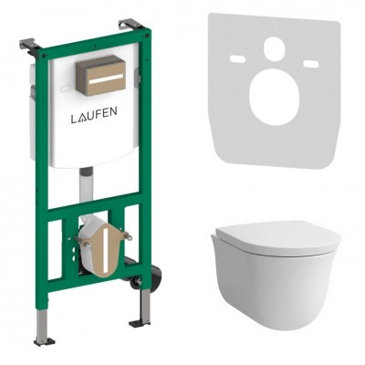 Laufen Ineolink The New Classic zestaw 5w1 stelaż podtynkowy i miska WC wisząca z deską wolnoopadającą biała 63747 Laufen Ineolink The New Classic zestaw 5w1 stelaż podtynkowy i miska WC wisząca z deską wolnoopadającą biała 63747