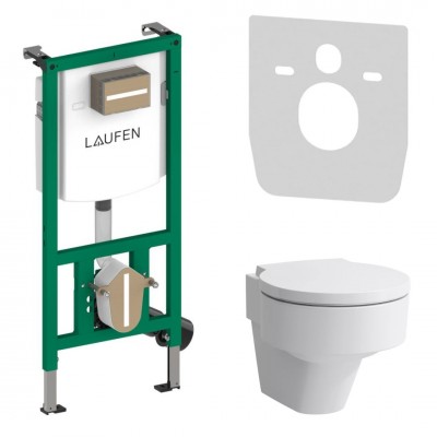 Laufen Ineolink Val zestaw 5w1 stelaż podtynkowy i miska WC wisząca z deską wolnoopadającą biała 63750 Laufen Ineolink Val zestaw 5w1 stelaż podtynkowy i miska WC wisząca z deską wolnoopadającą biała 63750