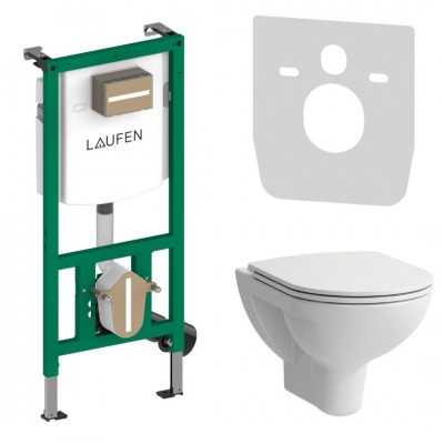 Laufen Ineolink Pro B zestaw 5w1 stelaż podtynkowy i miska WC wisząca z deską wolnoopadającą 63757 Laufen Ineolink Pro B zestaw 5w1 stelaż podtynkowy i miska WC wisząca z deską wolnoopadającą 63757