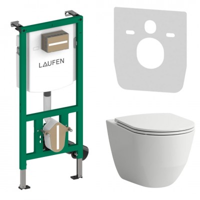 Laufen Ineolink Pro A zestaw 5w1 stelaż podtynkowy i miska WC wisząca z deską wolnoopadającą 63766 Laufen Ineolink Pro A zestaw 5w1 stelaż podtynkowy i miska WC wisząca z deską wolnoopadającą 63766