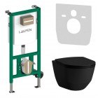Laufen Ineolink Pro A zestaw 5w1 stelaż podtynkowy i miska WC wisząca z deską wolnoopadającą czarny mat 63775