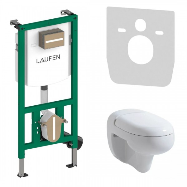 Laufen Ineolink Flora Kids zestaw 5w1 stelaż podtynkowy i miska WC wisząca z deską wolnoopadającą 63707