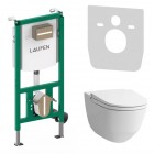 Laufen Ineolink Riva LCC zestaw 5w1 stelaż podtynkowy i miska WC wisząca myjąca z deską wolnoopadającą biała 63780