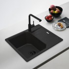 Franke Lina L pull out bateria kuchenna stojąca z wyciąganą wylewką czarny mat 115.0712.435