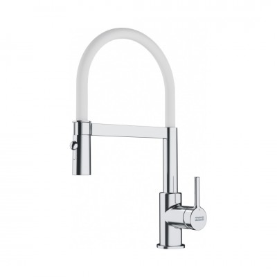 Franke Lina semi-pro bateria kuchenna stojąca z wyciąganą wylewką biały polarny/chrom 115.0626.088