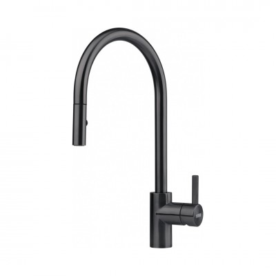 Franke Eos Neo pull-out spray bateria kuchenna z wyciąganą wylewką stojąca czarna stal szlachetna 115.0613.671