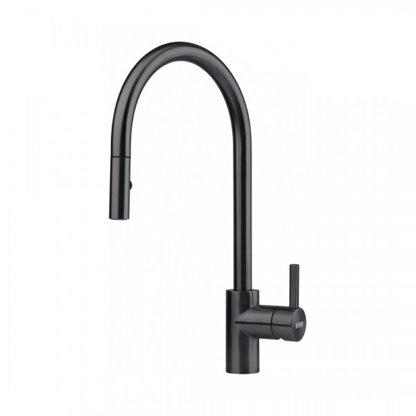 Franke Eos Neo pull-out spray bateria kuchenna z wyciąganą wylewką stojąca czarna stal szlachetna 115.0613.671