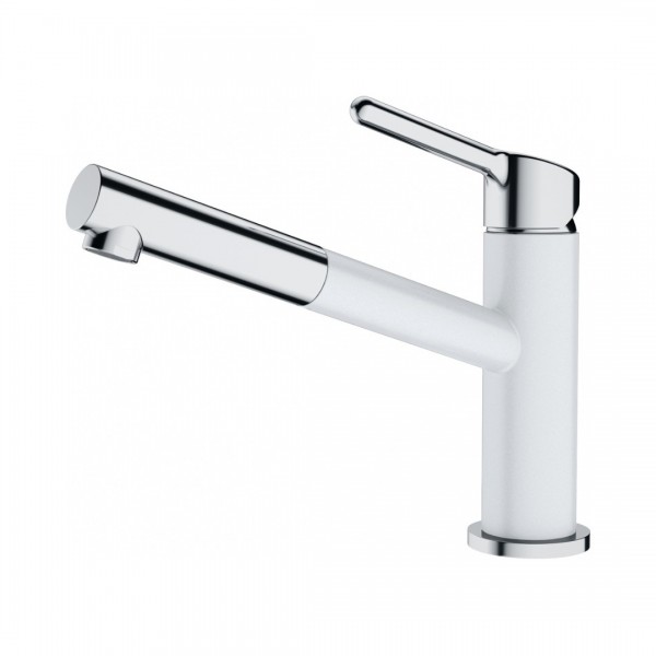 Franke Orbit pull-out bateria kuchenna z wyciąganą wylewką stojąca chrom/biały polarny 115.0623.139