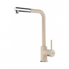 Franke Sirius L Side pull-out bateria kuchenna z wyciąganą wylewką stojąca chrom/beżowy 115.0668.383