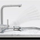 Franke Atlas Neo pull-out bateria kuchenna podokienna z wyciąganą wylewką stojąca stal szlachetna 115.0521.439