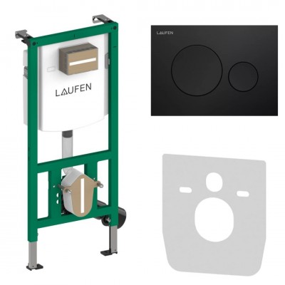 Laufen Ineolink Moon 4w1 stelaż podtynkowy z przyciskiem spłukującym czarny mat 64092 Laufen Ineolink Moon 4w1 stelaż podtynkowy z przyciskiem spłukującym czarny mat 64092