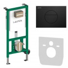 Laufen Ineolink Sunrise 4w1 stelaż podtynkowy z przyciskiem spłukującym czarny mat 64095