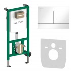 Laufen Ineolink Skyline 4w1 stelaż podtynkowy z przyciskiem spłukującym biały połysk 64096
