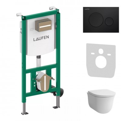 Laufen Ineolink The New Classic zestaw 5w1 stelaż podtynkowy i miska WC wisząca z deską wolnoopadającą biała 64148 Laufen Ineolink The New Classic zestaw 5w1 stelaż podtynkowy i miska WC wisząca z deską wolnoopadającą biała 64148