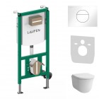 Laufen Ineolink The New Classic zestaw 5w1 stelaż podtynkowy i miska WC wisząca z deską wolnoopadającą biała 64149