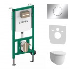 Laufen Ineolink The New Classic zestaw 5w1 stelaż podtynkowy i miska WC wisząca z deską wolnoopadającą biała 64150