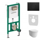 Laufen Ineolink The New Classic zestaw 5w1 stelaż podtynkowy i miska WC wisząca z deską wolnoopadającą biała 64151