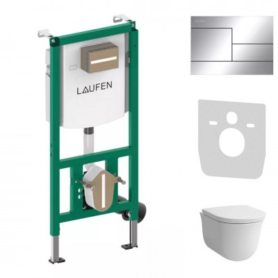 Laufen Ineolink The New Classic zestaw 5w1 stelaż podtynkowy i miska WC wisząca z deską wolnoopadającą biała 64153 Laufen Ineolink The New Classic zestaw 5w1 stelaż podtynkowy i miska WC wisząca z deską wolnoopadającą biała 64153