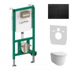 Laufen Ineolink The New Classic zestaw 5w1 stelaż podtynkowy i miska WC wisząca z deską wolnoopadającą biała 64154