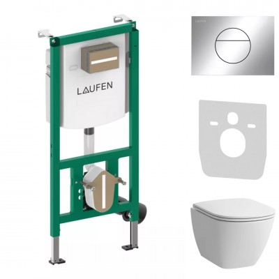 Laufen Ineolink Lua zestaw 5w1 stelaż podtynkowy i miska WC wisząca z deską wolnoopadającą biała przycisk chrom połysk 64159 Laufen Ineolink Lua zestaw 5w1 stelaż podtynkowy i miska WC wisząca z deską wolnoopadającą biała przycisk chrom połysk 64159