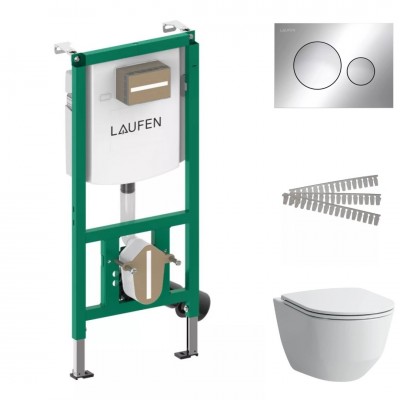 Laufen Ineolink Pro A zestaw 5w1 stelaż podtynkowy i miska WC wisząca z deską wolnoopadającą biała przycisk chrom połysk 64174 Laufen Ineolink Pro A zestaw 5w1 stelaż podtynkowy i miska WC wisząca z deską wolnoopadającą biała przycisk chrom połysk 64174