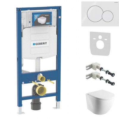 Geberit Duofix Ottawa zestaw WC podtynkowy 6w1 biały połysk przycisk Sigma01 biały 64188 Geberit Duofix Ottawa zestaw WC podtynkowy 6w1 biały połysk przycisk Sigma01 biały 64188