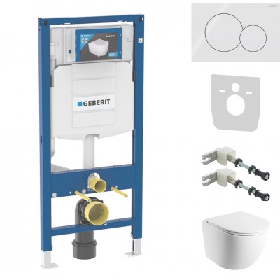 Geberit Duofix Ottawa zestaw WC podtynkowy 6w1 biały mat przycisk Sigma01 biały 64189 Geberit Duofix Ottawa zestaw WC podtynkowy 6w1 biały mat przycisk Sigma01 biały 64189