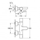 Grohe Grohtherm Cosmopolitan 3000 bateria wannowa z termostatem