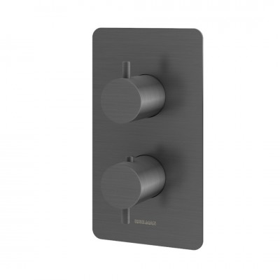 Kohlman Axel bateria wannowo-prysznicowa termostatyczna podtynkowa 3 wyjścia grafit szczotkowany QW433AG