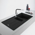 Franke Basis BFG 651-97 zlewozmywak 97x50 cm Fragranit+ czarny mat/czarny mat 114.0693.554