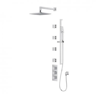 Omnires Fresh kompletny zestaw prysznicowy termostatyczny z deszczownicą 25 cm chrom SYSFR12XCR