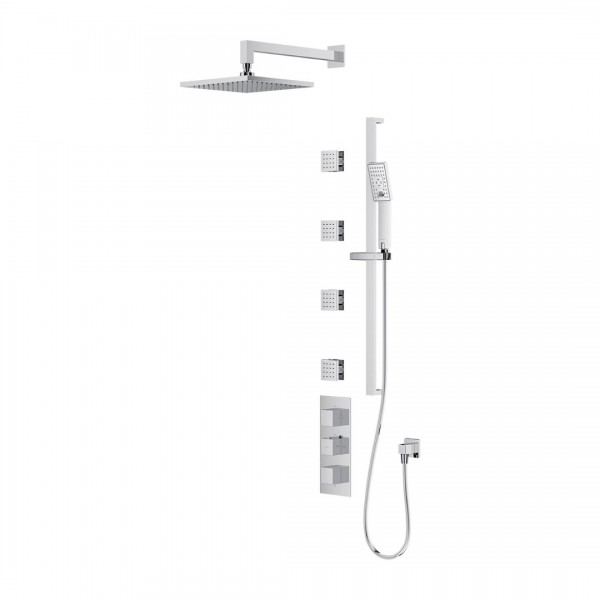 Omnires Fresh kompletny zestaw prysznicowy termostatyczny z deszczownicą 25 cm chrom SYSFR12XCR