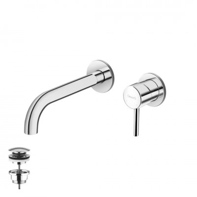 Giulini Giovanni Futuro bateria umywalkowa podtynkowa wylewka 25 cm z korkiem chrom 6520-25/K