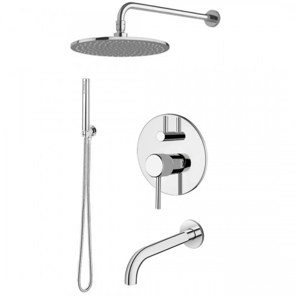 Giulini Giovanni Futuro zestaw wannowy podtynkowy wylewka 15 cm deszczownica 30 cm chrom 65WYL15DES30