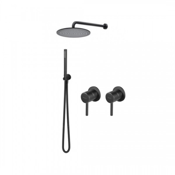 Giulini Giovanni Futuro zestaw prysznicowy podtynkowy deszczownica 30 cm czarny mat 65ZES90/CZAR