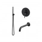 Giulini Giovanni Futuro zestaw wannowy podtynkowy wylewka 25 cm czarny mat 65WYL25/CZAR