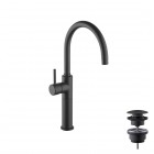 Giulini Giovanni Futuro bateria umywalkowa stojąca wysoka z korkiem czarny mat 6582/K/CZAR