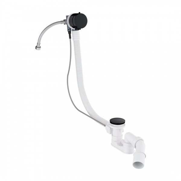 Omnires syfon wannowy z napełnianiem czarny mat TK132-PLUS-3.43+64-SBL