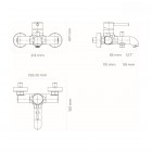 Oltens Molle bateria wannowo-prysznicowa ścienna grafit 34000400