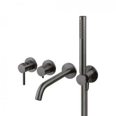 Oltens Molle bateria wannowa podtynkowa 4-otworowa grafit 34105400