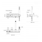 Oltens Molle bateria wannowa podtynkowa 4-otworowa grafit 34105400