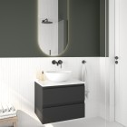 Oltens Molle bateria umywalkowa podtynkowa wylewka 17,6 cm grafit 32600400