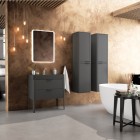 Krofam Vibe szafka podumywalkowa 80 cm stojąca czarny mat 146-0202