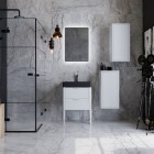 Krofam Vibe szafka wisząca 40 cm biało-szara półmat 146-0003