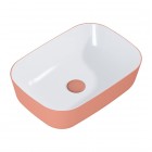 Elita Meble Reni umywalka nablatowa 45,5x32,5 cm prostokątna biały połysk/różowy mat RE040460896100