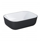 Elita Meble Reni umywalka nablatowa 45,5x32,5 cm prostokątna biały połysk/czarny mat RE040460896110