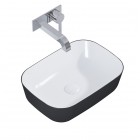 Elita Meble Reni umywalka nablatowa 45,5x32,5 cm prostokątna biały połysk/czarny mat RE040460896110
