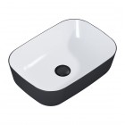 Elita Meble Reni umywalka nablatowa 45,5x32,5 cm prostokątna biały połysk/czarny mat RE040460896110